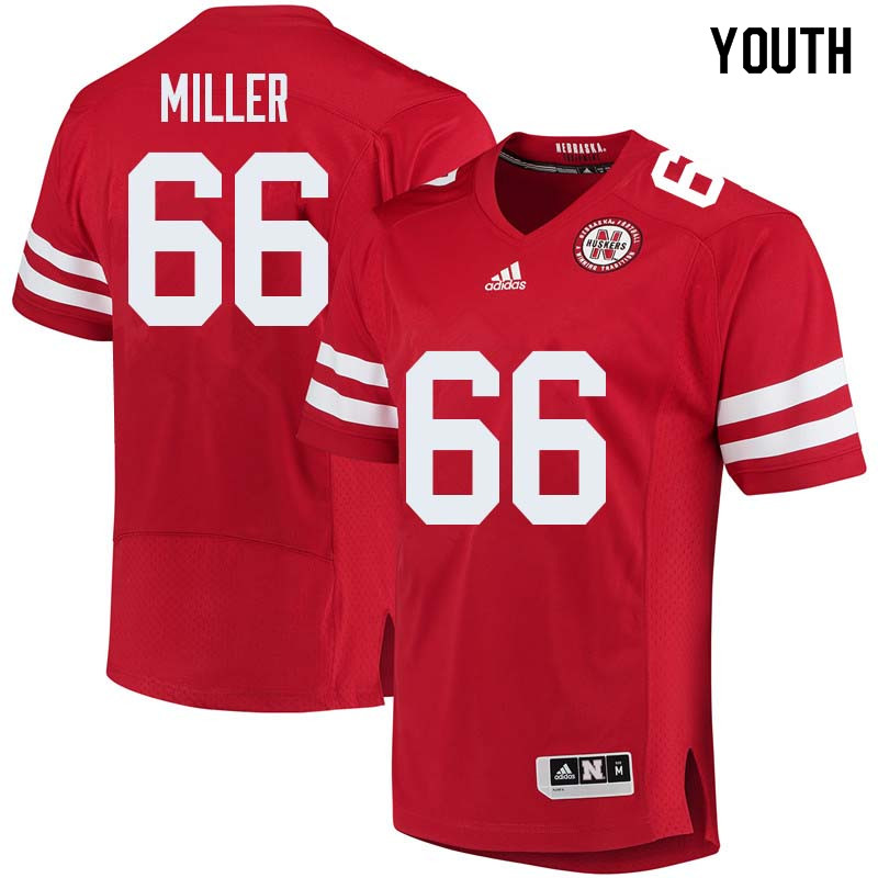 Youth #66 Hunter Miller Nebraska Cornhuskers College Football Jerseys Sale-Red